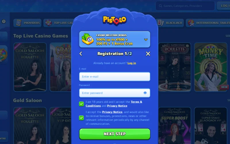 Comment s'inscrire sur Pistolo casino ?